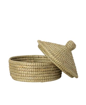 Traditional Terracotta and Kaisa Grass Bread Warming Set with Lid