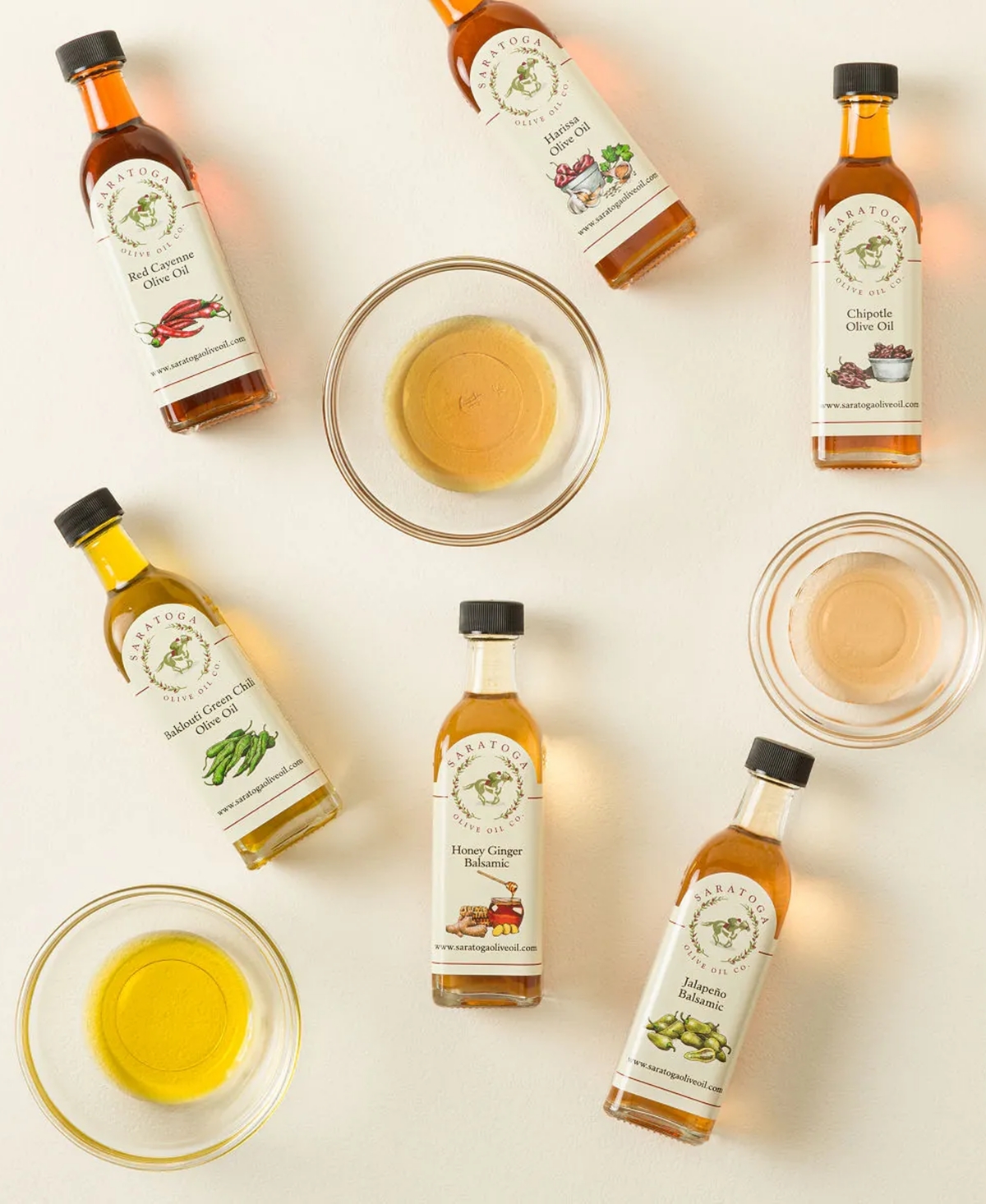 Uncommon Goods Heat Lover's Olive Oil & Balsamic Vinegar Gift Set, 6-Pc., 60 mL Each