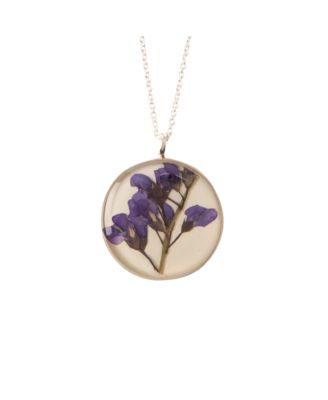 Birth Flower Pendant Necklace in Sterling Silver