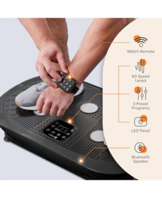 Rhythm 4D Vibration Plate Exercise Machine – Whole Body Workout Platform with Handles, Triple Motors & Remote