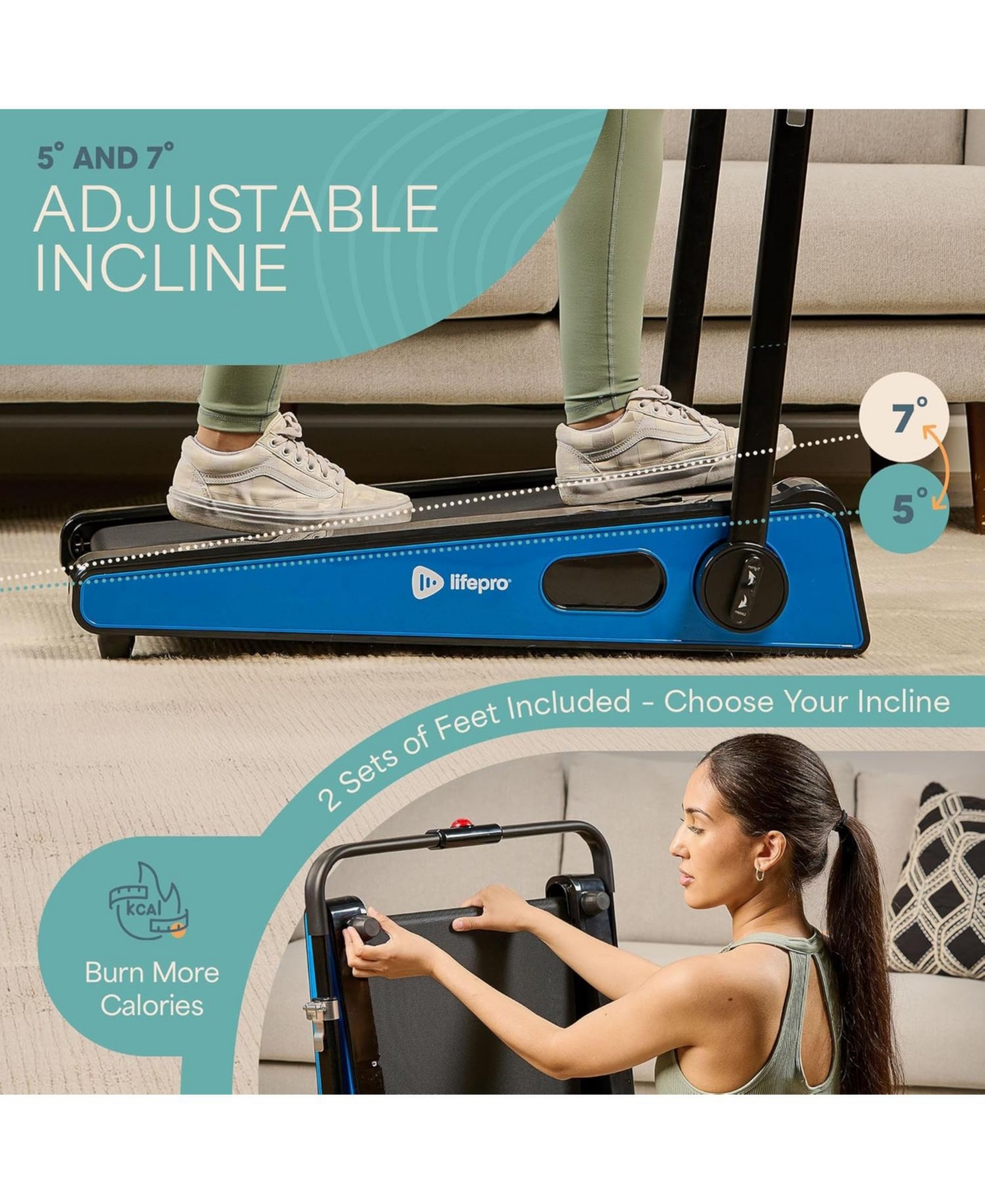 LifePro Smallest Portable Mini Walking Pad with Adjustable Handlebar