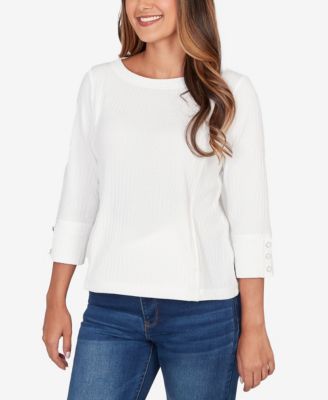 Petite Abstract Textured Pucker Knit Boxy Top