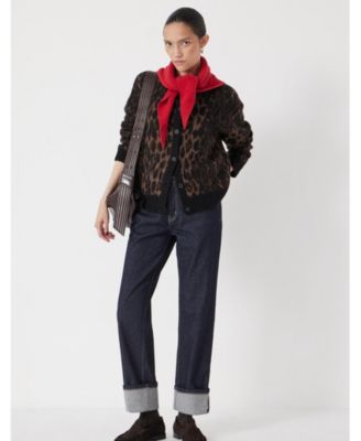 Women's Animal Jacquard Cardigan With Mohair