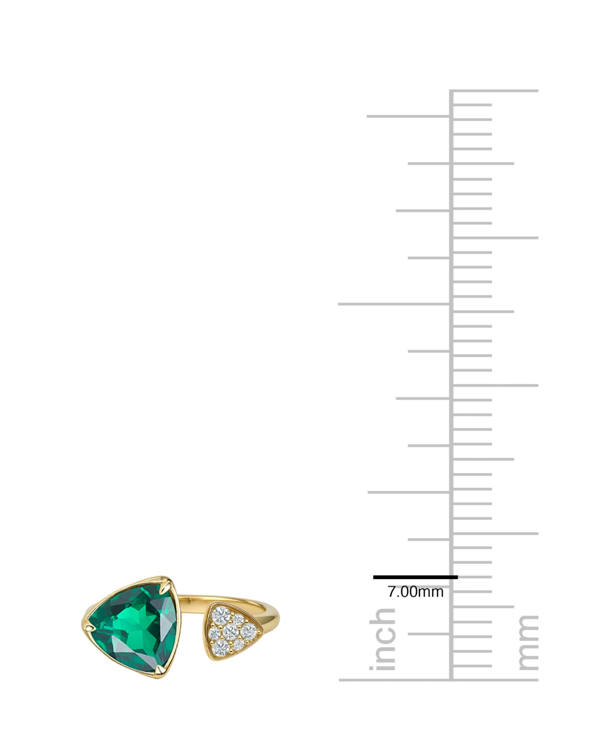 Macy's Lab-grown Emerald (1/2 Ct. T.w.) & White Sapphire (1/20 Ct. T.w.) Ring In 14k Gold Over Sterling Sil In Gold