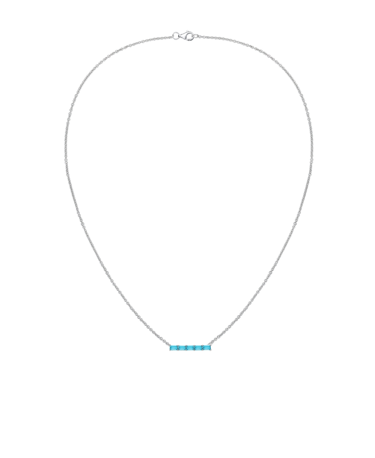 Macy's Lab-grown Sapphire (5/8 Ct. T.w.) Necklace In Sterling Silver (also In Multi-stone) In Blue