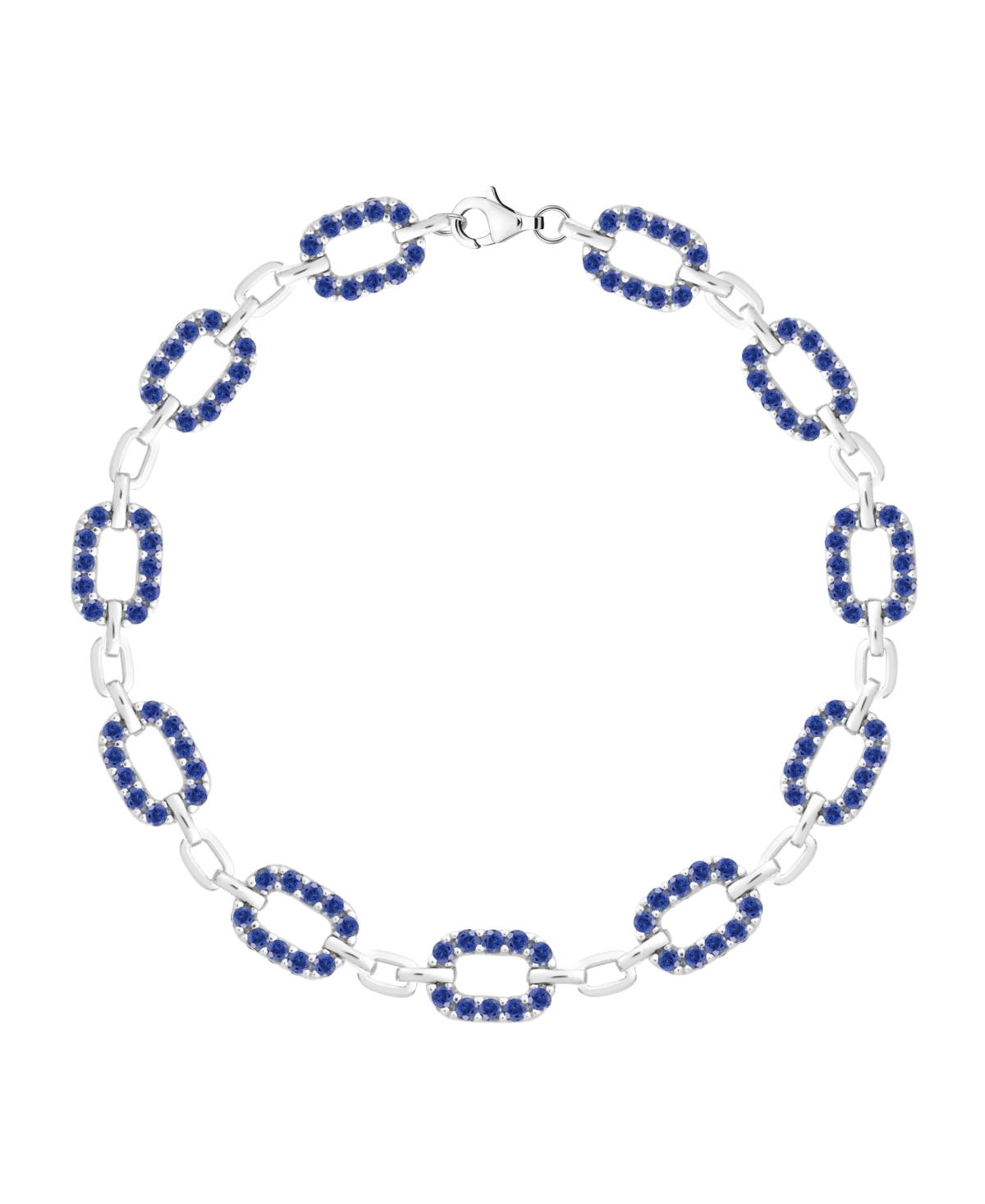 Macy's Lab-grown Ruby (2 Ct. T.w.) Bracelet In Sterling Silver (also In Sapphire) In Black