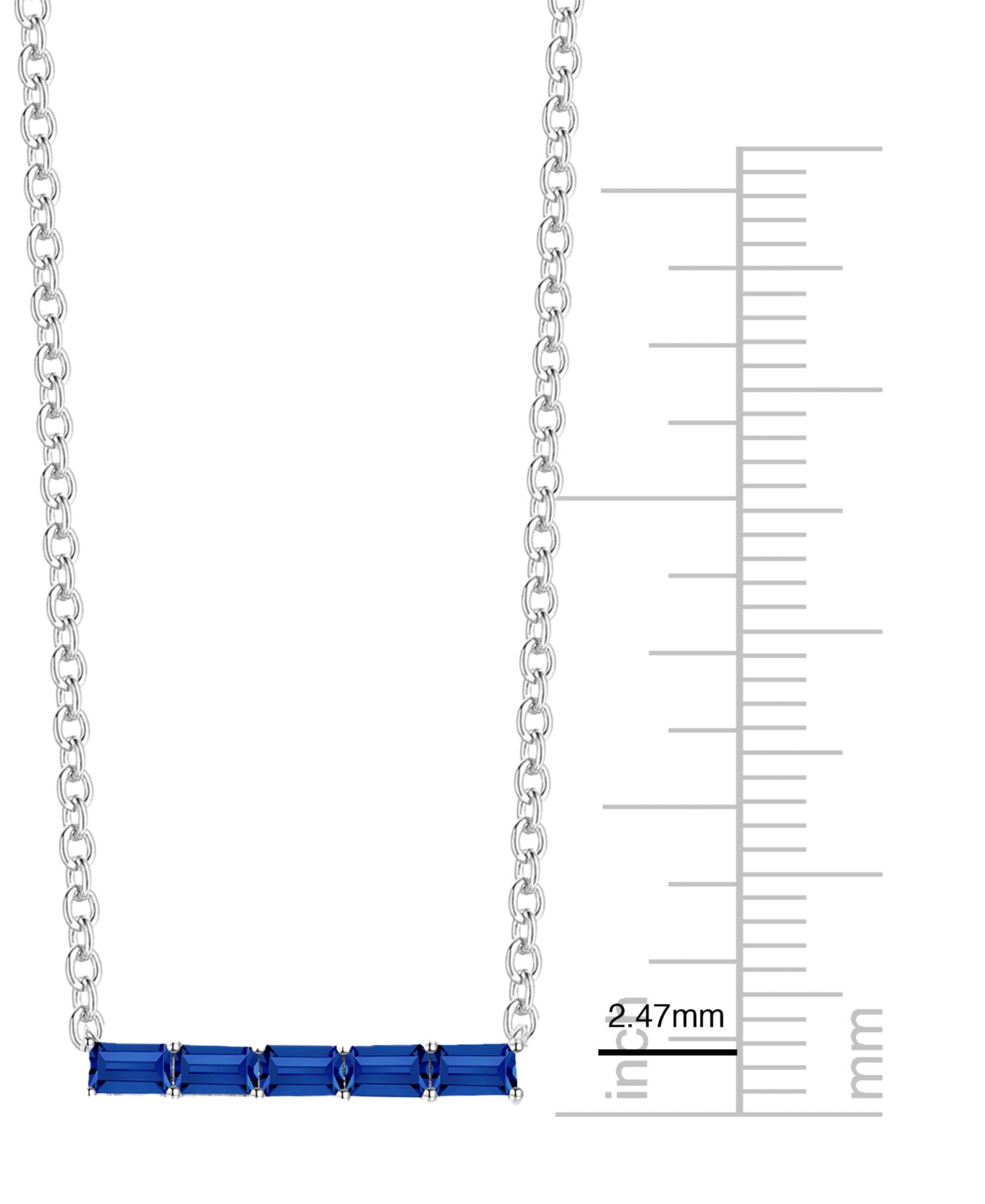 Lab-Grown Sapphire (5/8 ct. t.w.) Necklace in Sterling Silver (also in Multi-Stone)
