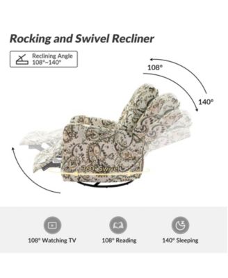 Arlette Transitional Swivel Recliner with Metal Base