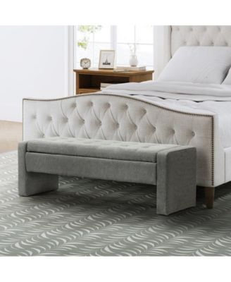 Casio Upholstered 55.1" Wide Storage Bench with Button-tufted Design