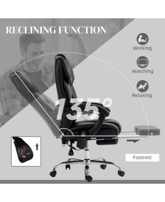 Vibration Massage Office Chair with Lumbar Heat, Footrest,