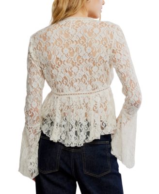 Women's Whispering Love Lace V-Neck Top