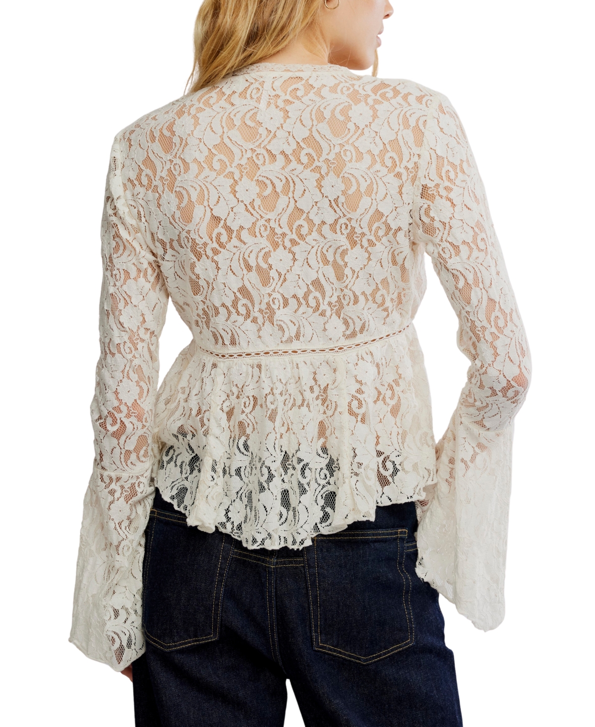 Free People Women's Whispering Love Lace V-Neck Top
