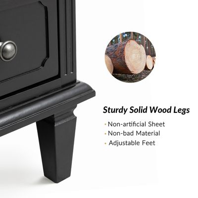 Kamilo Transitional 2-Drawer Solid Wood End Table