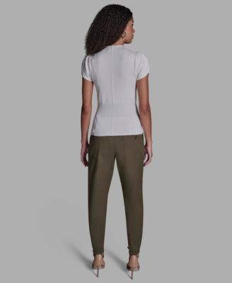 Women's Tulip Sleeve Cinch Waist Pull-On Top