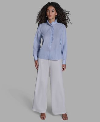 Women's Long-Sleeve Collared Top