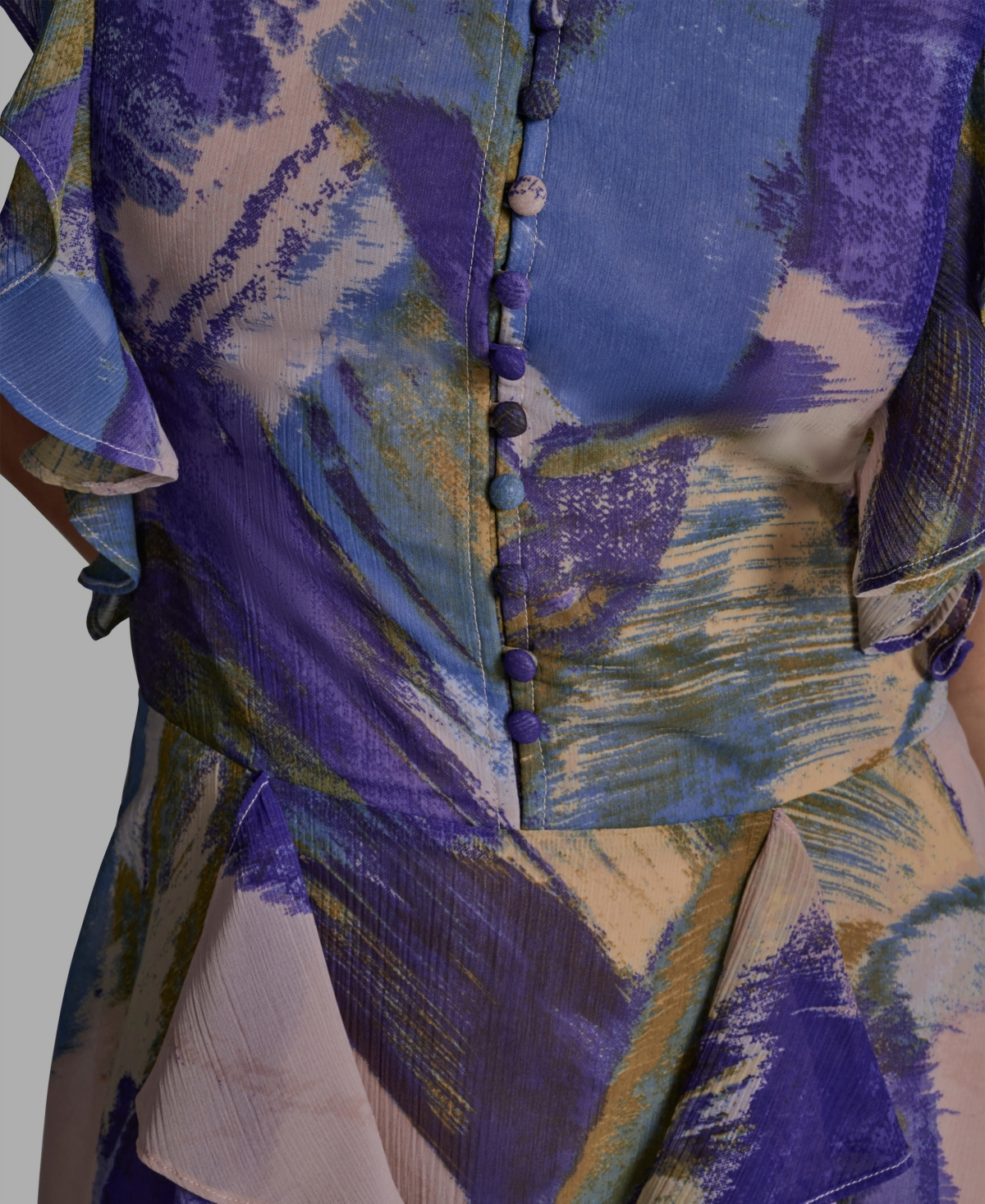 Bcbg Women's Handkerchief Hem Ruffle V-Neck Midi Dress