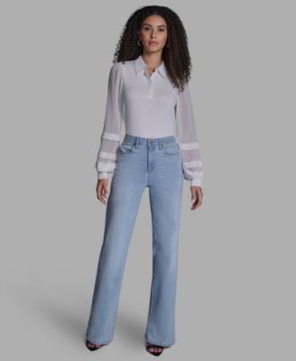 Women's Wide Leg Mid Rise Jeans