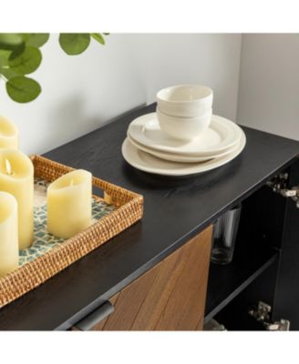 Baez Modern Storage Cabinet with Herringbone Patterns