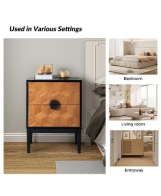 Modern Apakah 25" Tall 2-Drawer End Table