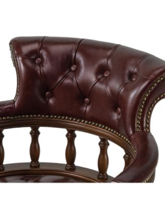 Viktor Traditional Genuine Leather Executive Chair with Nailhead Trims