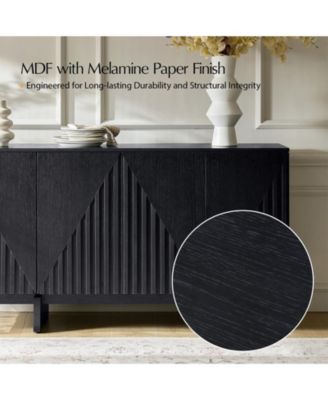 Modern Adamo 58"Wide 4 door Wood Sideboard