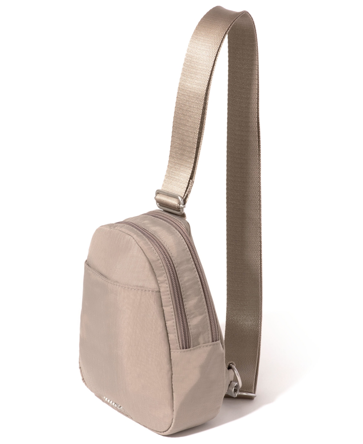Baggallini Mini Double Zip Sling Bag In Brown