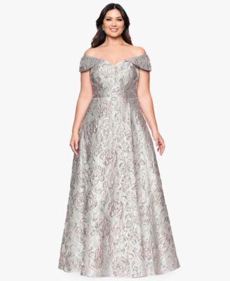 XSCAPE - Plus Size Off The Shoulder Long Ball Gown