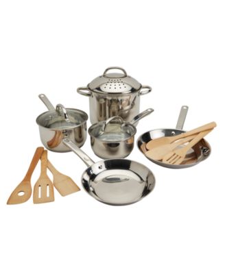 Basic Essentials - Induction-Ready Stainless Steel 14-Piece Cookware Set