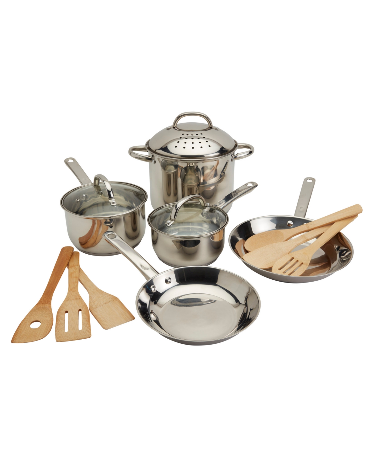 Basic Essentials Induction-ready Stainless Steel 14-pc. Cookware Set In Silver