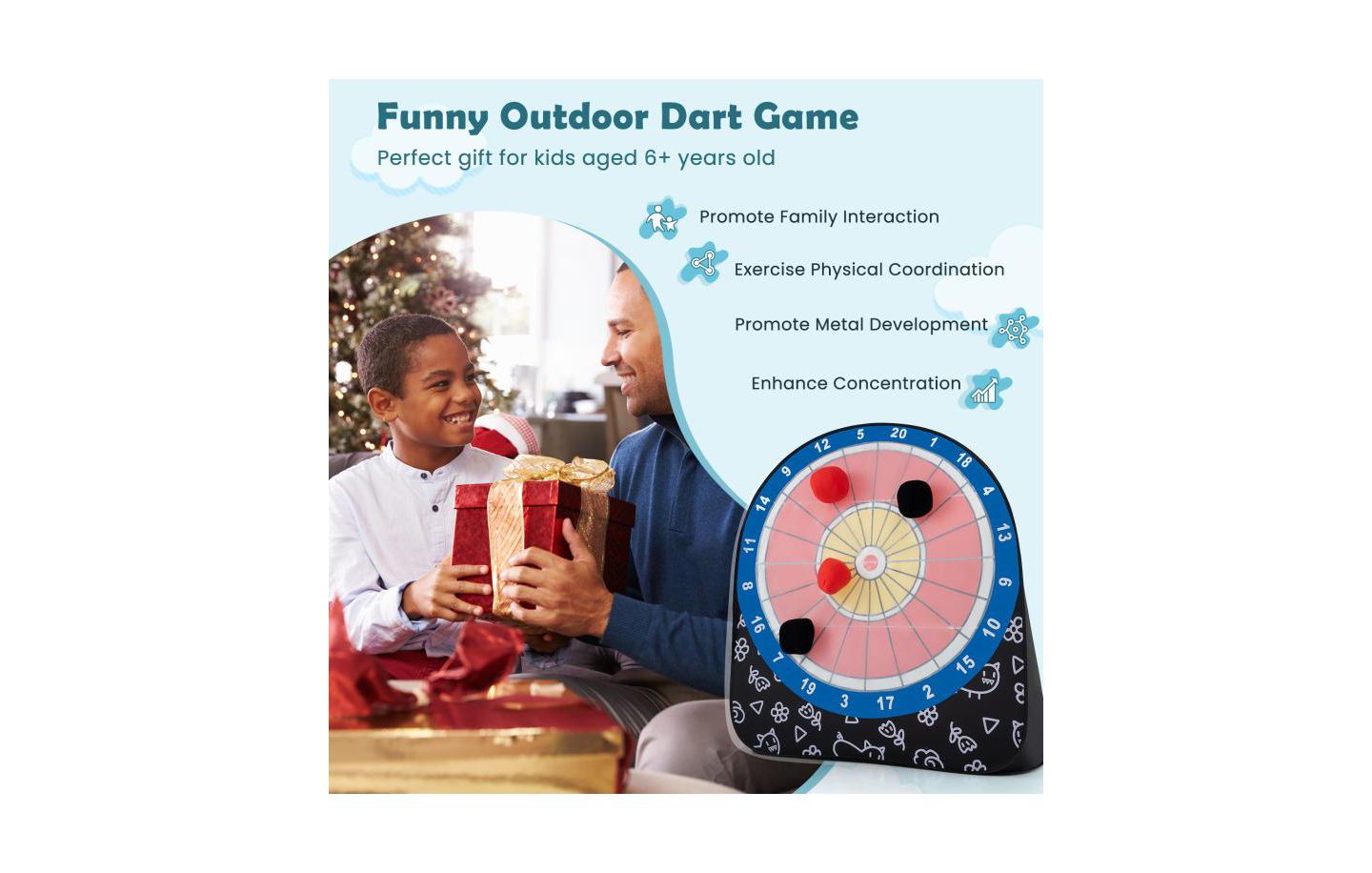 Детская игрушка Boyel Living Large Foldable Dart Board with 2 Game Modes and 4 Kick Balls, Ages 6+, цвет: Чёрный — фото 8