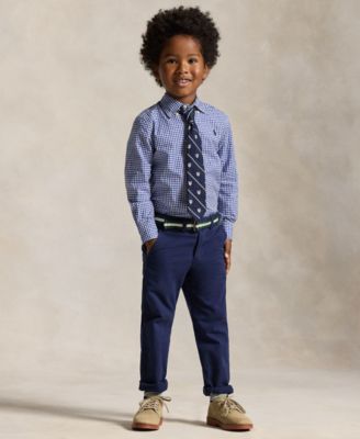 2T-7 Boys' Gingham Cotton Poplin Shirt