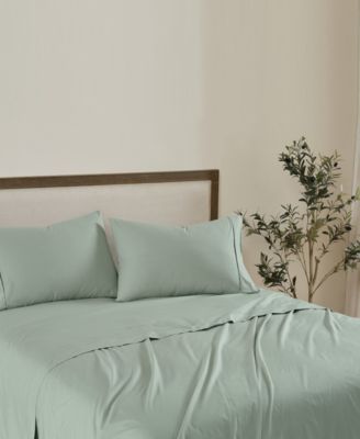 Solid Cotton Percale 4-Pc. Sheet Set, Queen