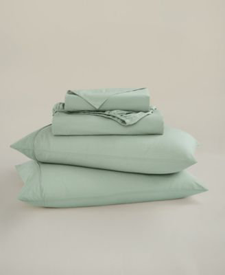 Solid Cotton Percale 4-Pc. Sheet Set, Queen