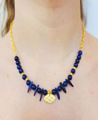 Women's Ain Necklace with Blue Lapis Stones