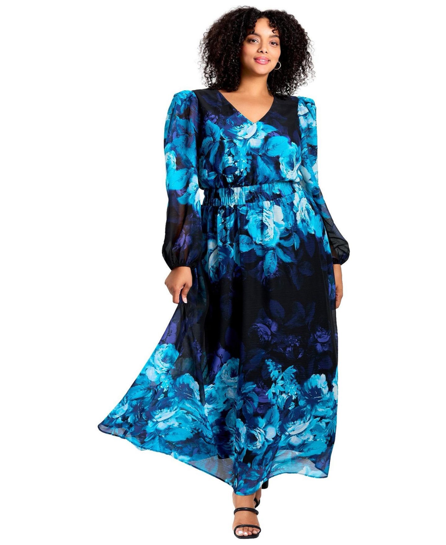 Женское платье Avenue Plus Size Neve Maxi, цвет: Аквамариновый розовый — фото 1