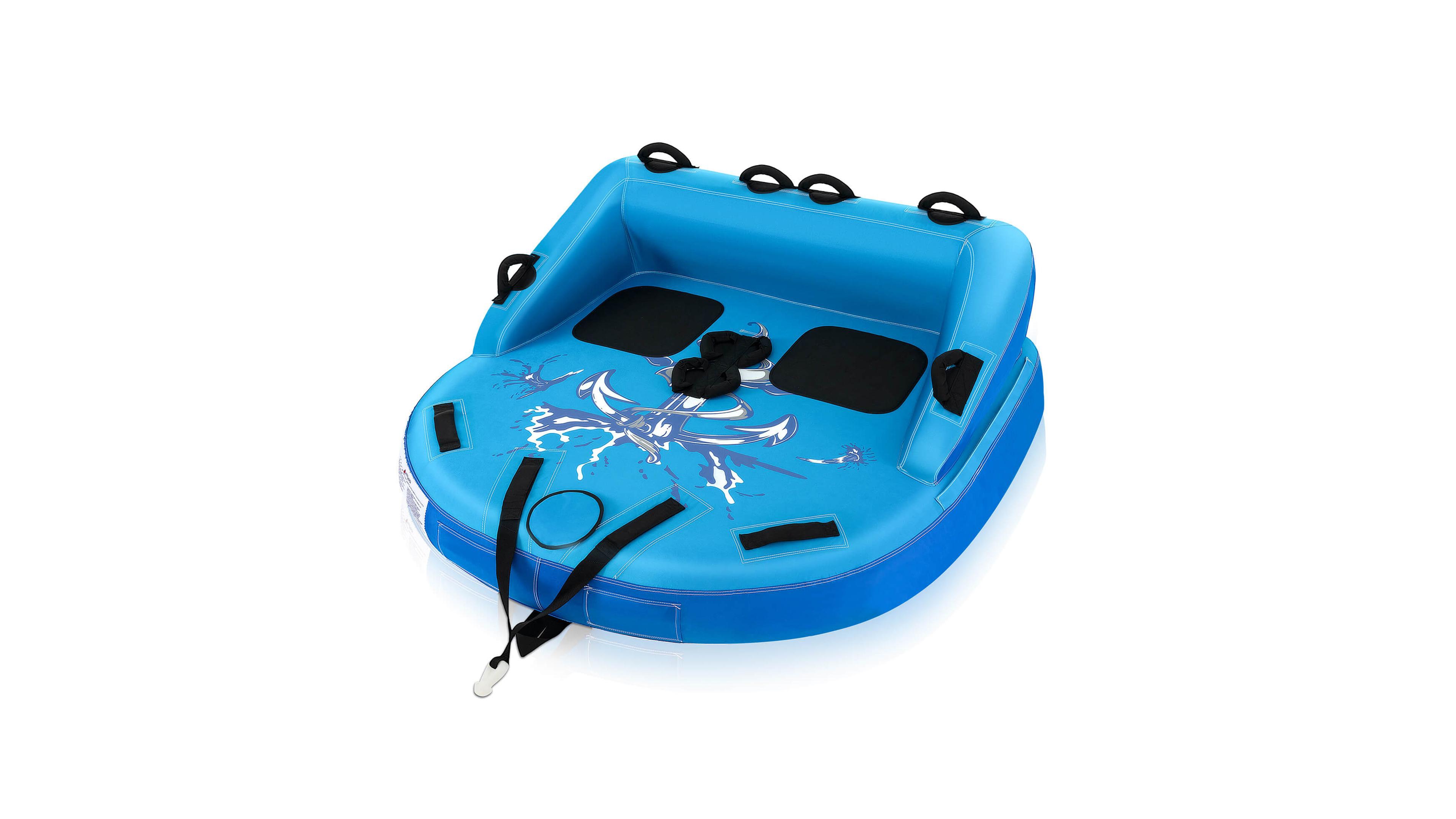 Sugift 2 Person Water Sport Inflatable Towable Tubes for Boating-Blue