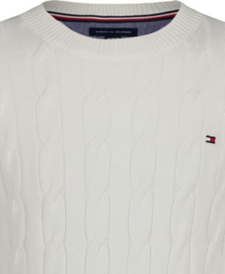 Boys' 8-20 Cable Crewneck Sweater