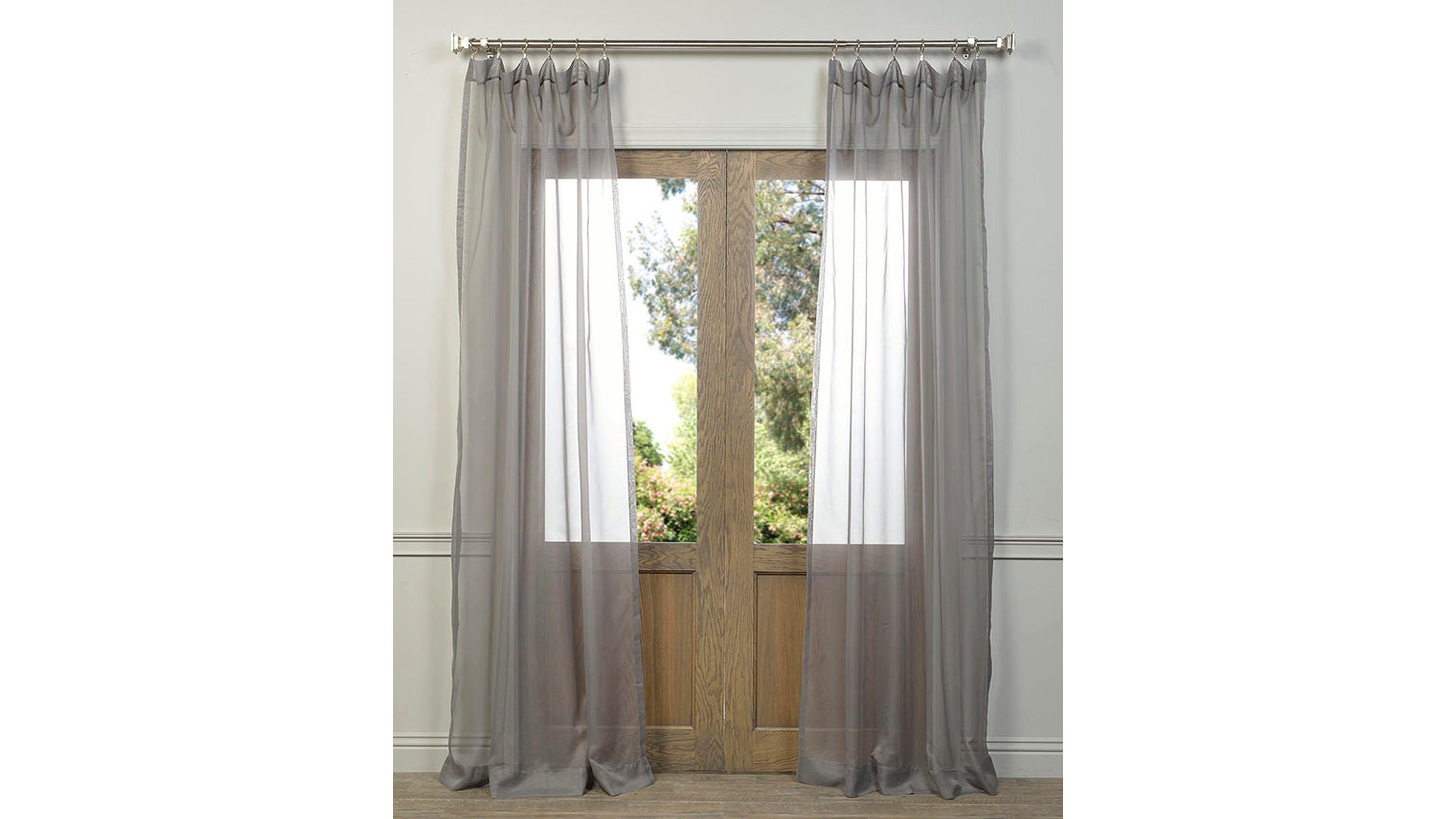 Half Price Drapes Solid Off White Sheer Curtain Pair (2 Panels