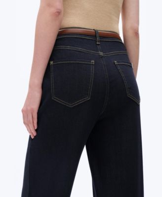 Women's Ultra High-Rise Raw Denim Wide-Leg Jeans