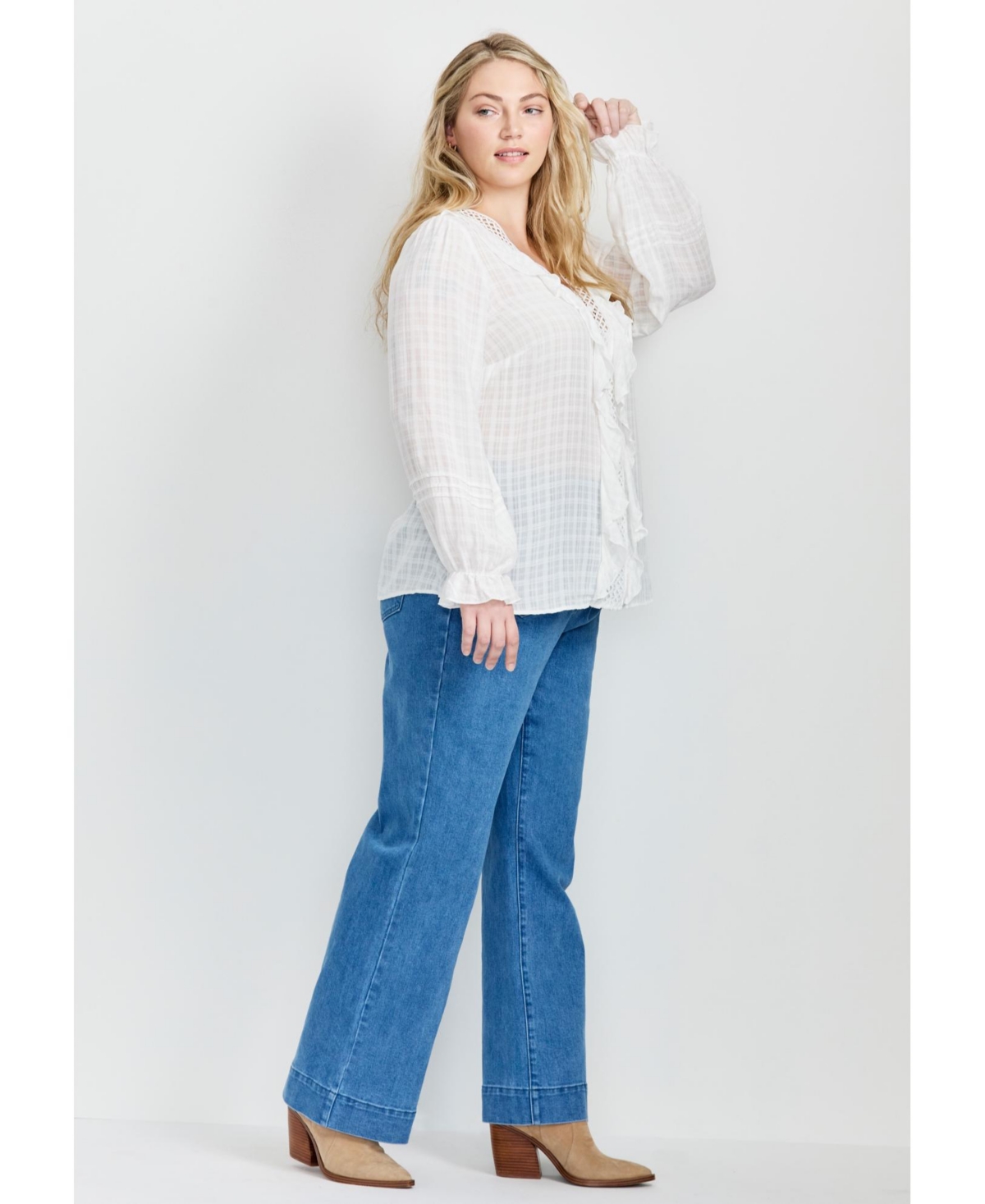 Avenue Women's Plus Ruffle Love Shirt