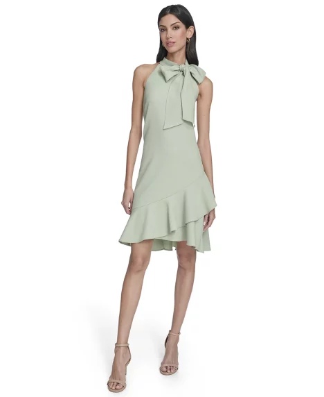 Petite Halter Neck Party Dress - Petal Coral