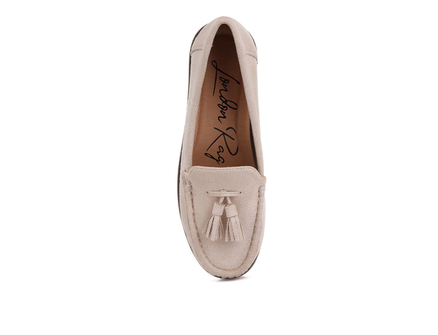 Женские туфли London Rag Daiki Platform Lug Sole Tassel, цвет: Бежевый замшевый — фото 7