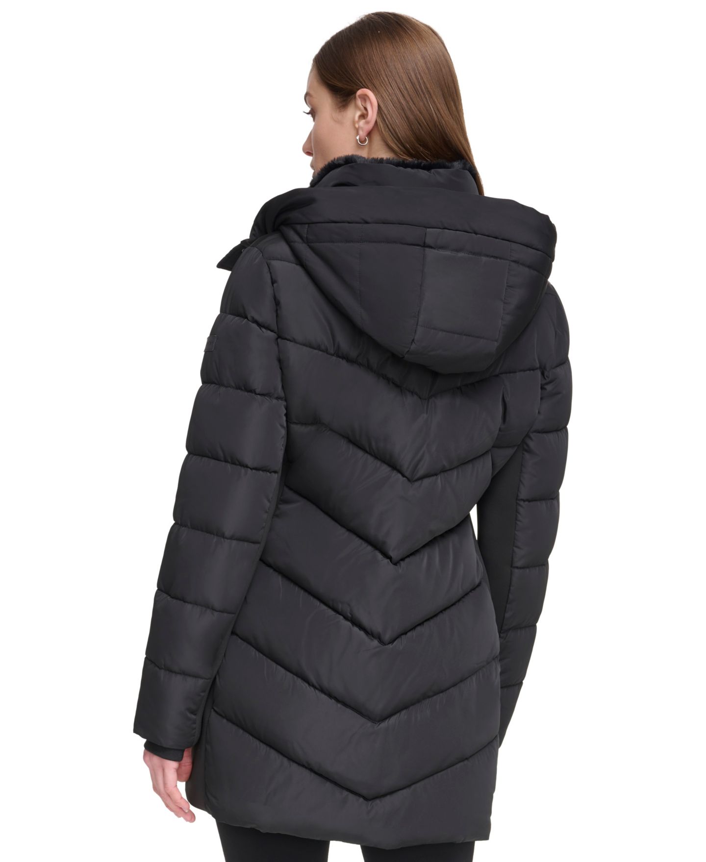 Женская куртка Calvin Klein Hooded Puffer, цвет: Чёрный — фото 5
