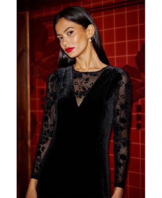 Women's Fitted Velvet Dress