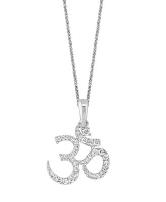 Diamond OM 18" Pendant Necklace (1/6 ct. t.w.) in 14k White or Yellow Gold