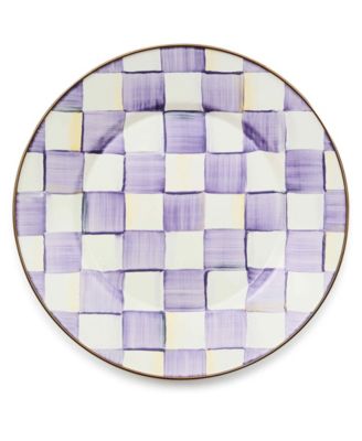 Violet Check Handmade Dinner Plate