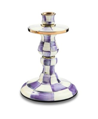 Violet Check Small Candlestick