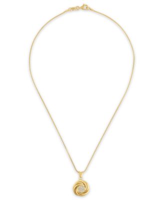Diamond Love Knot Pendant Necklace (1/5 ct. t.w.) in 14k Gold over Sterling Silver