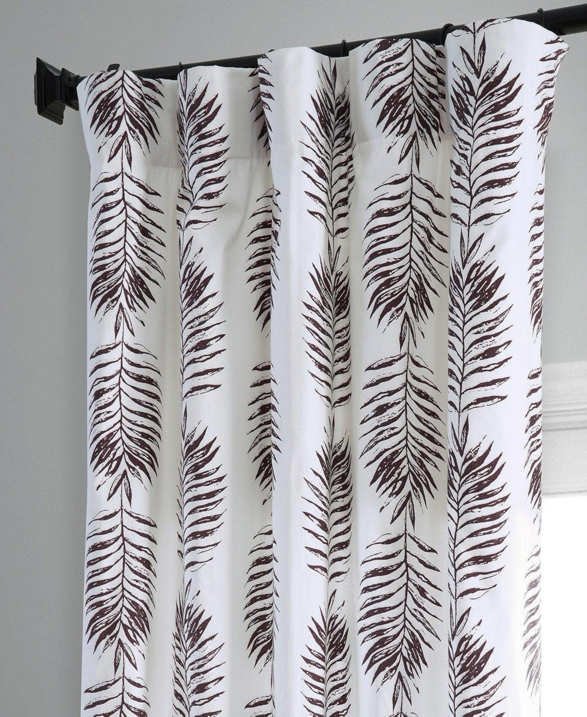Half Price Drapes Sago Floral Printed Cotton Room Darkening Curtain