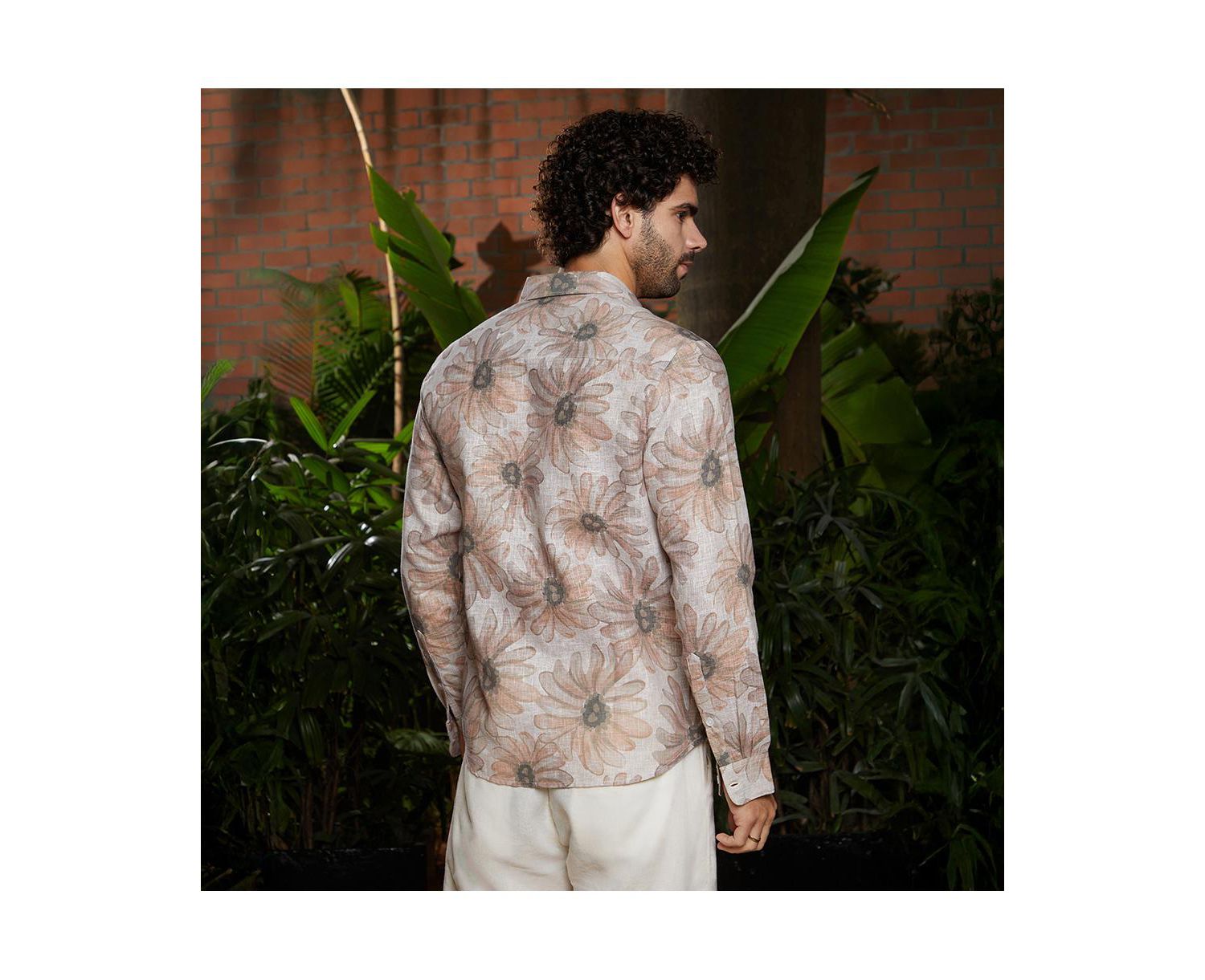 Men's Chesntnut Brown Gloomy Daisy Shirt